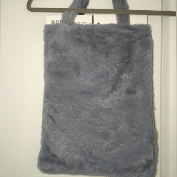 Halloween Two Plush Bags w/handles Black Kitty & Grey Poison 12” x 15” So Soft - Picture 6 of 7